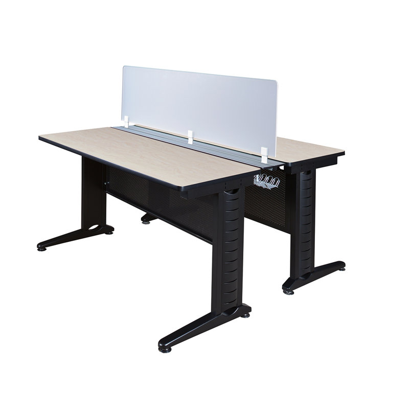 Banc de travail Regency Fusion pour 2 personnes avec panneau d'intimité, Érable