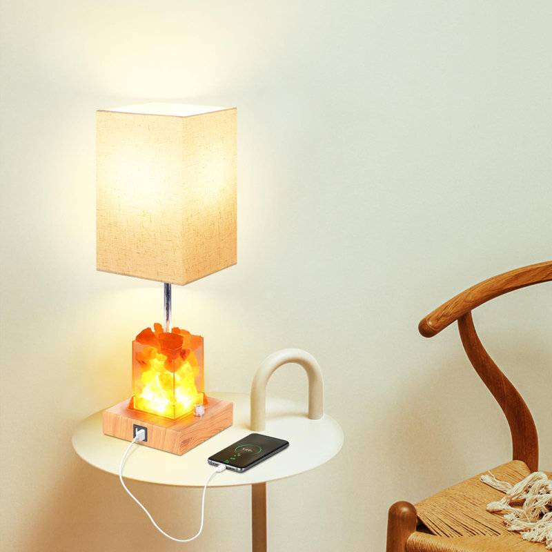 Chemin Wood USB Table Lamp