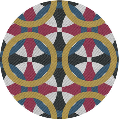 Motif géométrique brun/noir Tapis décoratif