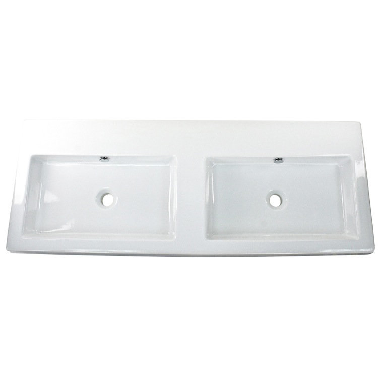 Brayden Studio® Hernandes 17.72'' Glossy White Vitreous China Rectangular Drop-in, Wall Mount Bathroom Sink with Overflow