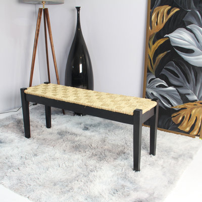 Millstone Solid Wood and Natural Seagrass Bench