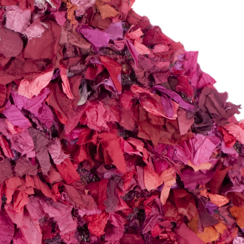 Tapis rose à poils longs Godsey, Rond 6 pi