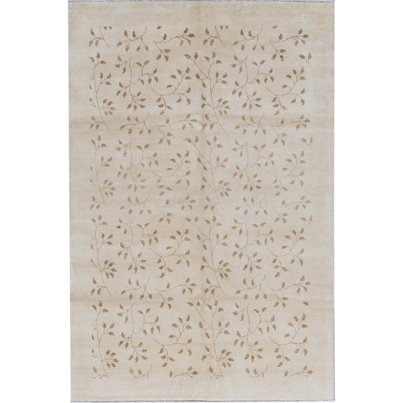 Hand-Knotted High-Quality Beige Area Rug