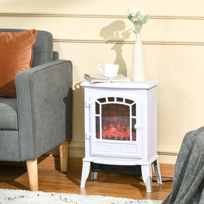 Shirebrook Electric Fireplace Stove with Overheat Protection 750W/1500W White