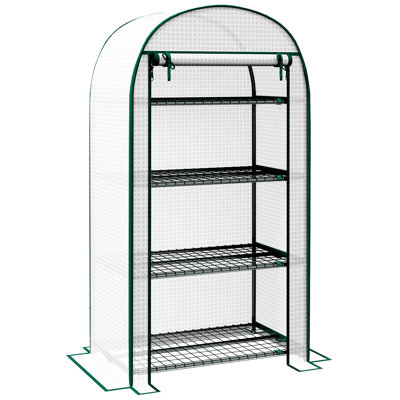 Claudette 4 Tier Mini Greenhouse for Outdoor Portable 80 x 49 x 160cm White