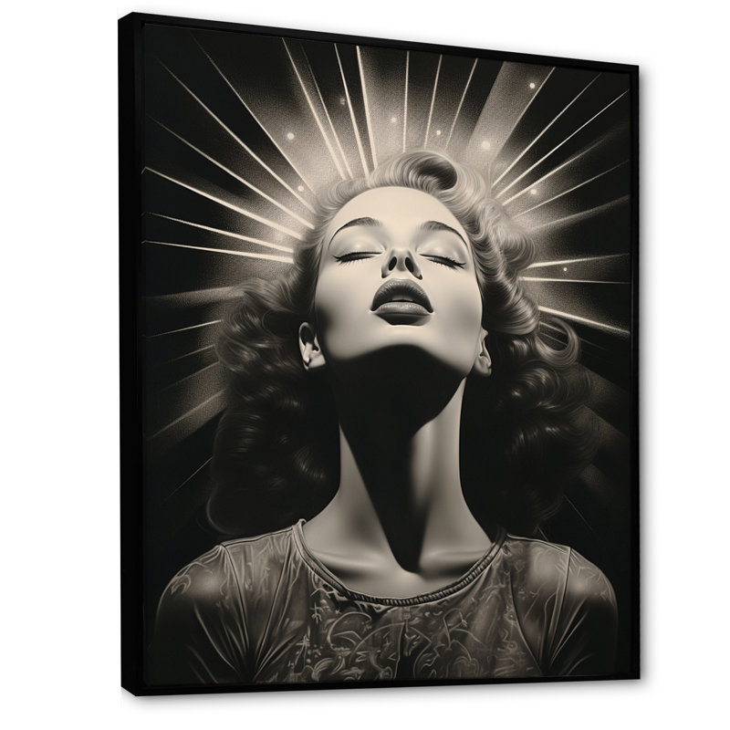 Spiritual Insight V sur toile, Cadre flottant noir, H 44 po x l 34 po x P 1,5 po