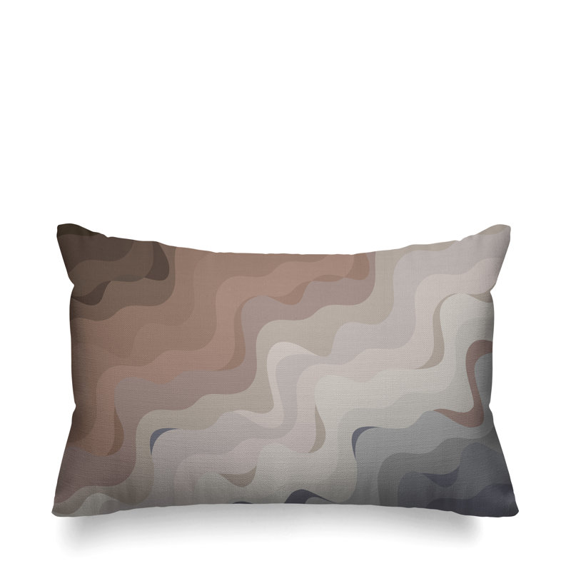 Housse et insert de coussin d'extérieur carré Brigitta, Beige / gris, 14 po x 20 po, Rectangle
