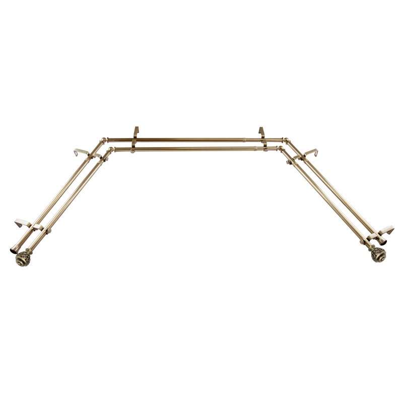 Tringle à rideaux double réglable 0,81 "Charleen, Laiton antique