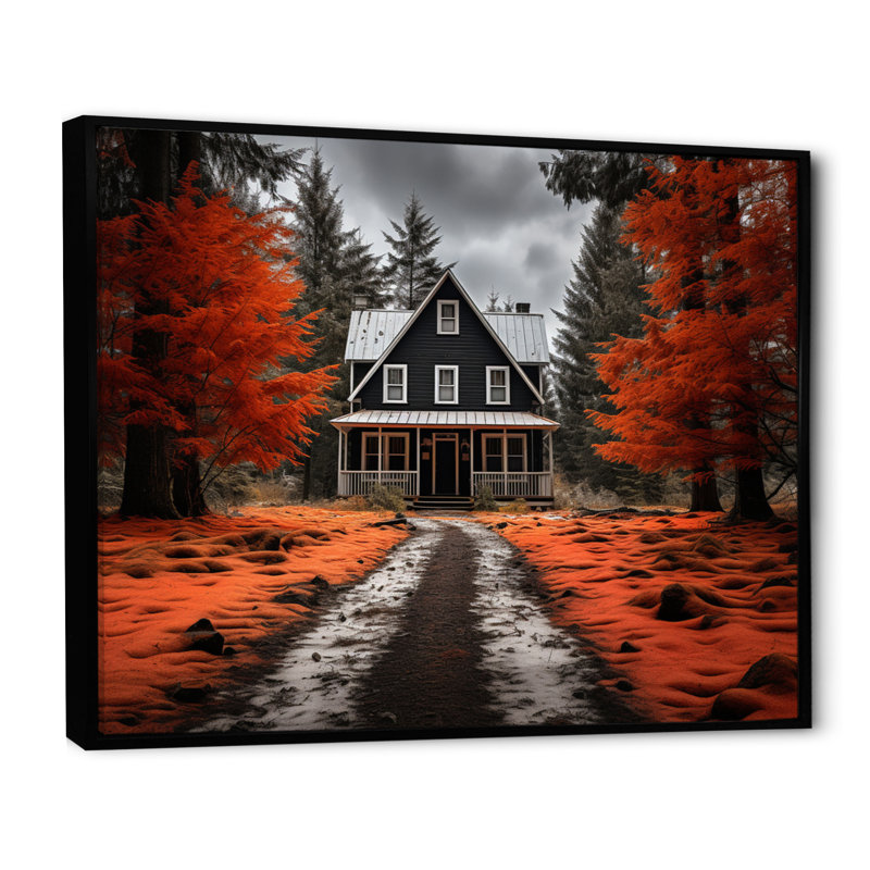 Red Farmhouse Rustic Elegance IV - reproduction, H 16 po x l 32 po x P 1 po, Cadre flottant noir