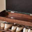 Banc de rangement en cuir Vegan