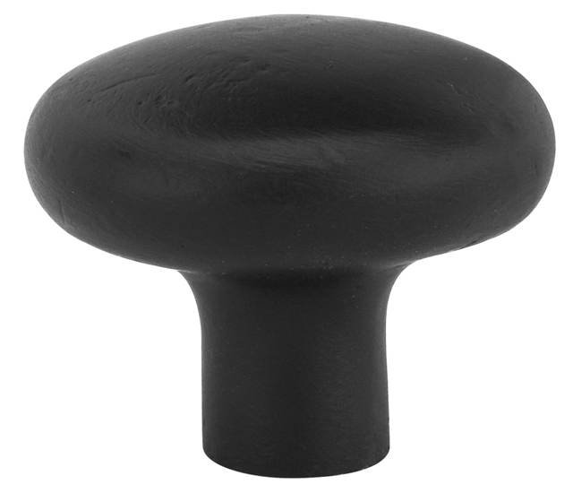 Oversized 1" Diameter Mushroom Knob, Flat Black Bronze Patina, 1.25" H x 1.25" W x 1.13" D