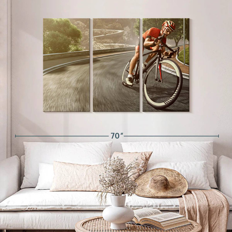Sireci Winding Road Cycling, 32" H x 50" W
