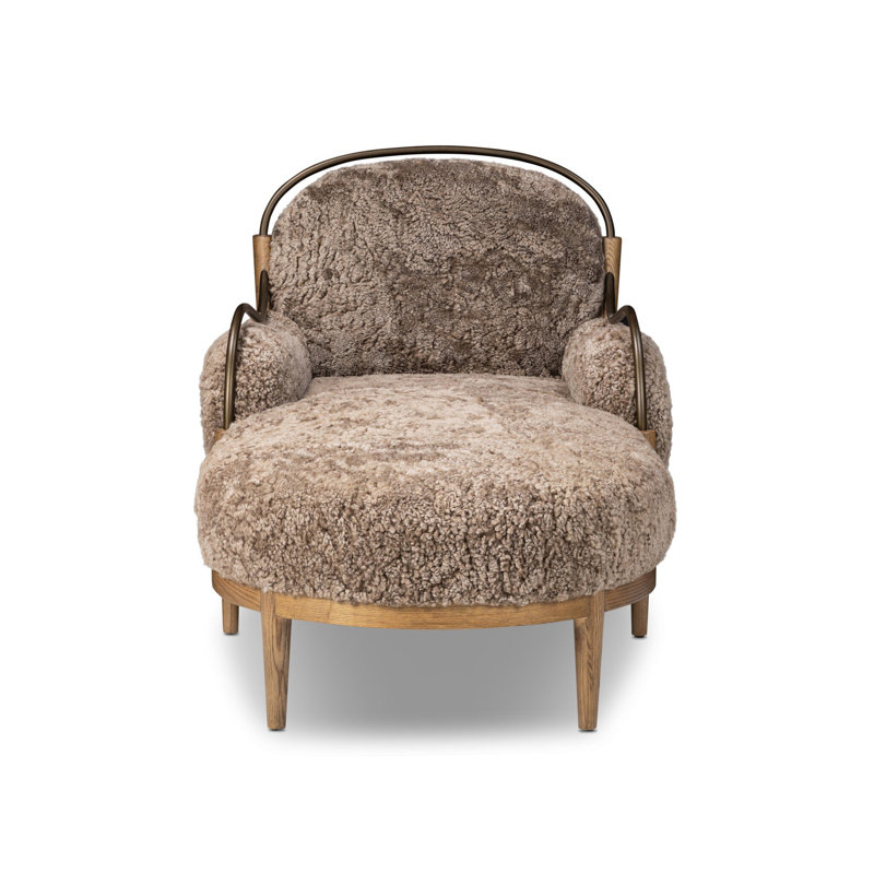 Demi Chaise, Taupe Shearling