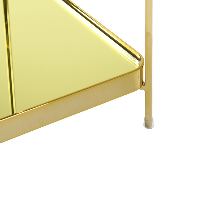 Garrity Glass Top End Table, Gold