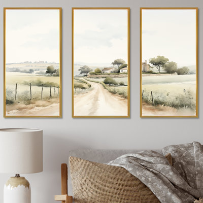 «Countryside Minimal Scenery IV» - ensemble d'art mural imprimé campagne