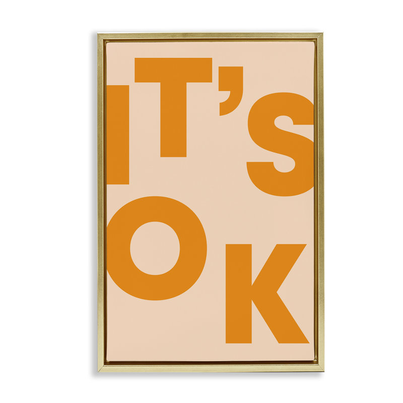 "It's OK" par Incado, H 31 po x l 21 po, Cadre flottant métallique doré