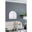 Miroir arqué 33 po x 31 po avec cadre en fer massif, pour salle de bain, chambre à coucher, vestibule