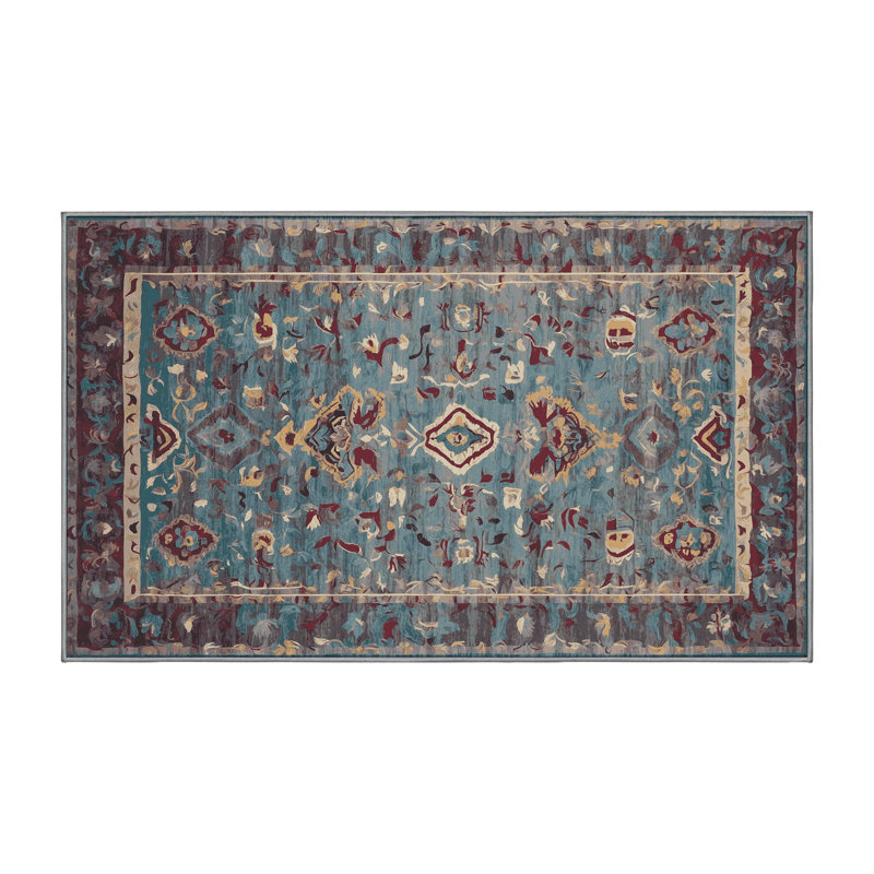 Tapis gris lavable à la machine, Rectangle 2 pi x 3 pi