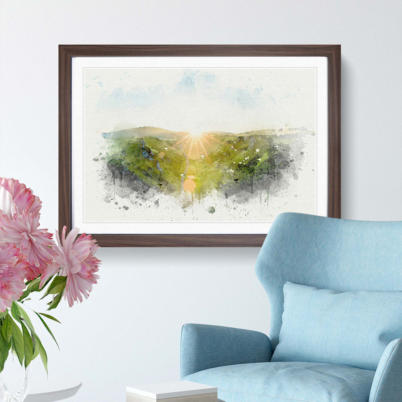 Winnats Pass Hope Valley in Abstract - Picture Frame Graphic Art Print, Walnut, 35cm H x 50cm W x 2cm D
