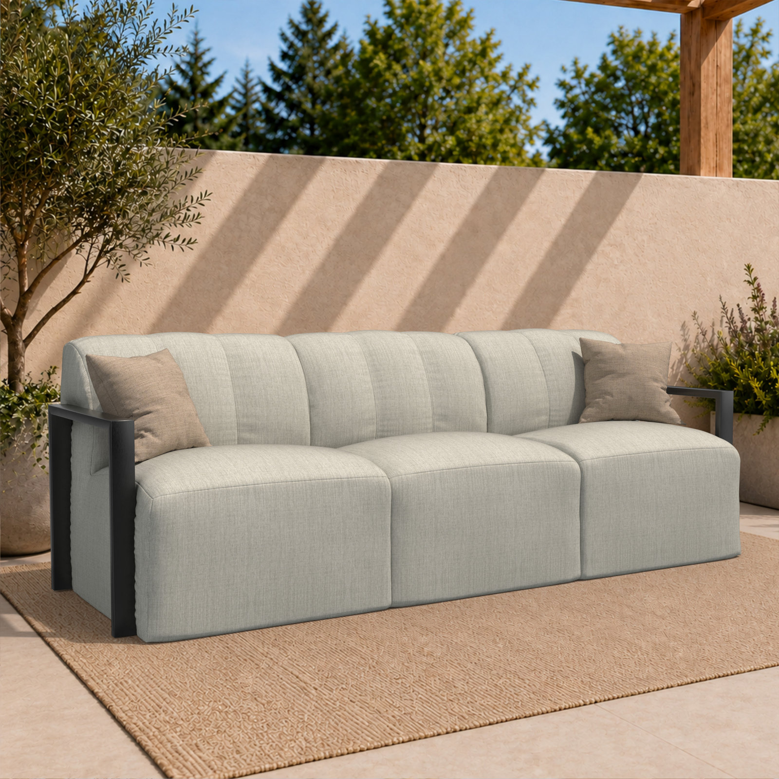 Rosalie 90" Sunbrella® Patio Sofa, Sunbrella® Canvas Granite