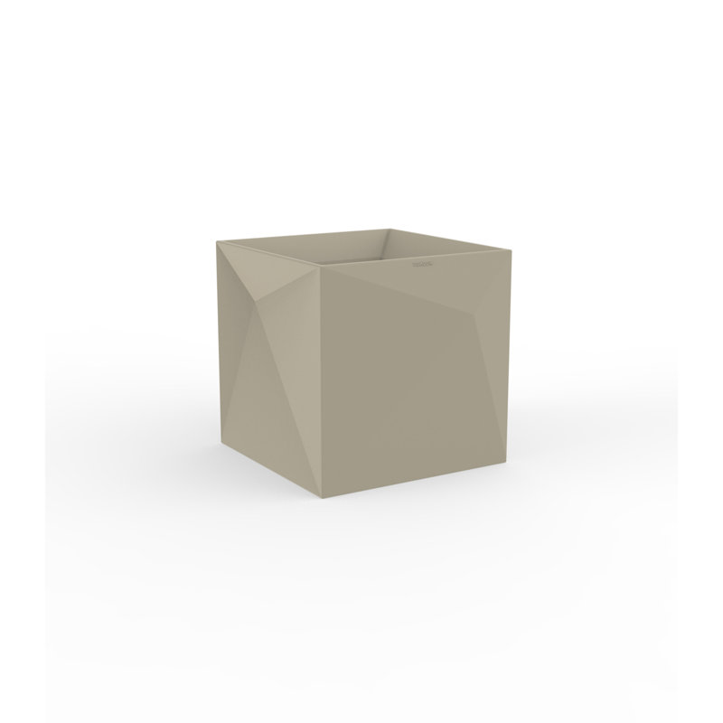Faz Jardiniere Resin Pot Planter, 15.75" H x 18" W x 15.75" D, Ecru