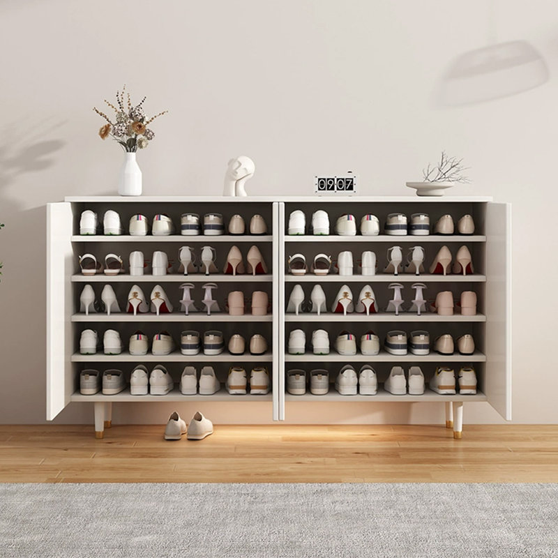 Rangement à chaussures en bois manufacturé, Beige