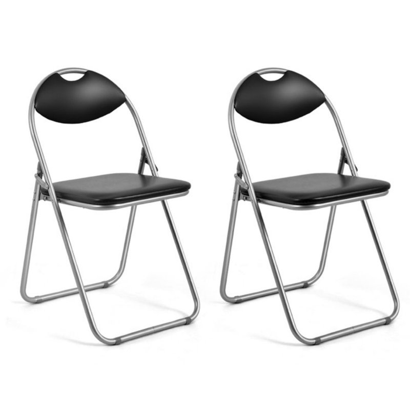 2 Pieces Portable Folding Dining Chairs Set With Carrying Handles