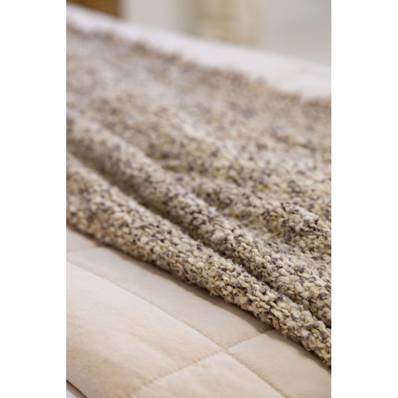 Brentwood Hand Woven Throw Blanket, Pebble