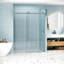 Porte de douche de 55 à 60 po x 76 po avec fonction, verre trempé de 1/4 po, porte coulissante simple résistante à l'eau, revêtement en verre résistant à l'eau, finition, fonction imperméable lisse et étanche