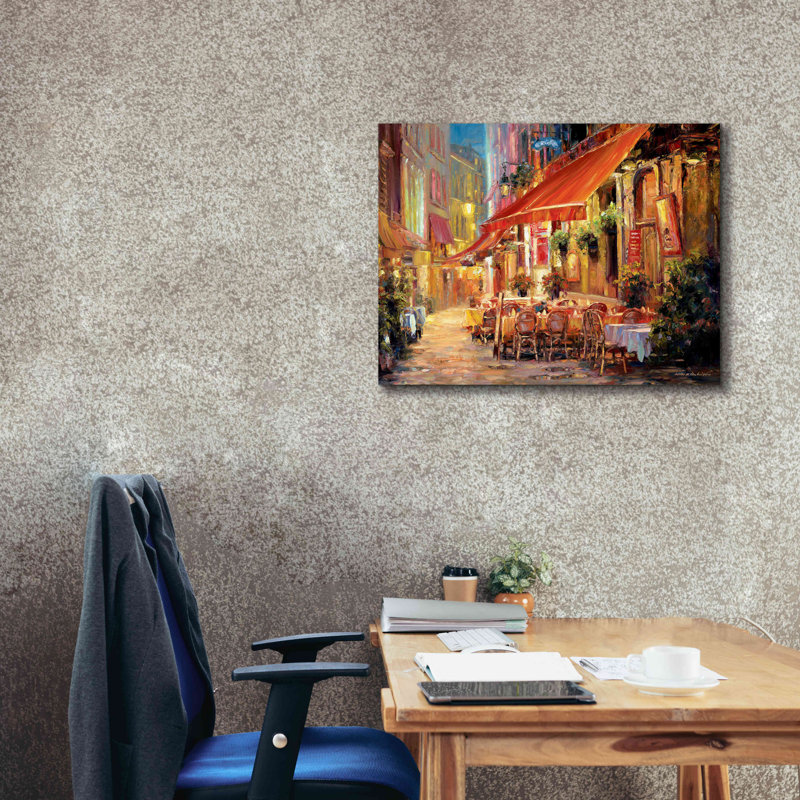 «Café in Light» par Haixia Liu, art mural sur toile, H 26 po x l 34 po x P 1,5 po