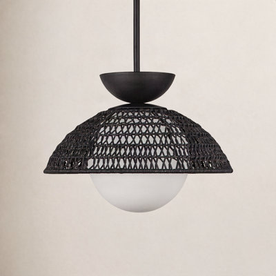Byrone Single Light Rattan Steel Pendant