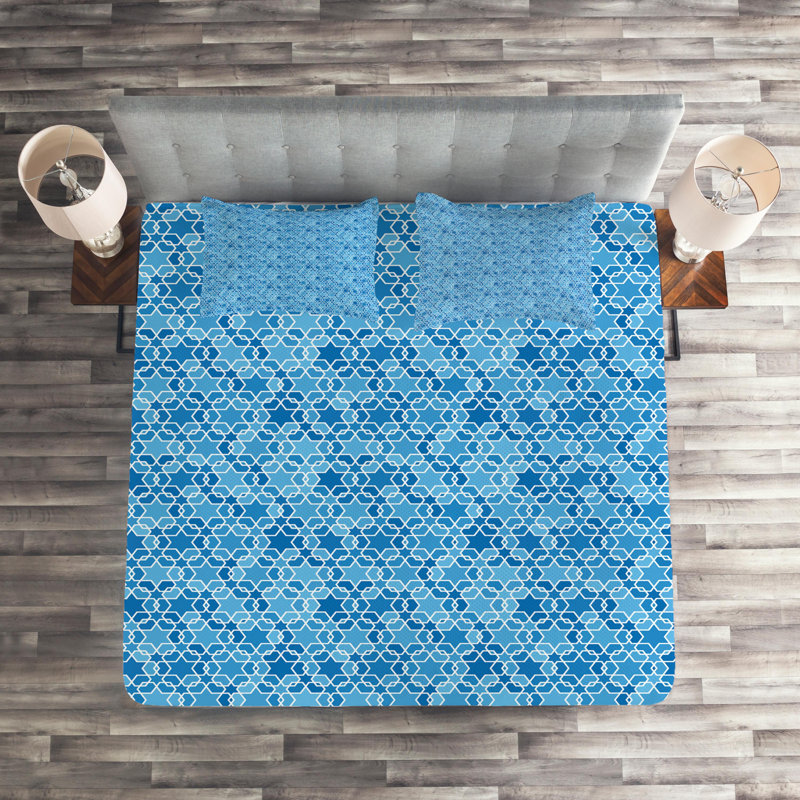 Modern & Contemporary Polyester Starburst Coverlet, King Bedspread + 2 Shams