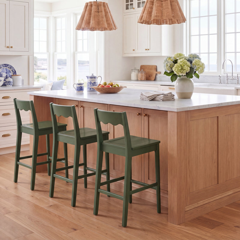 Rosetty Scallop Counter Stool, Vert