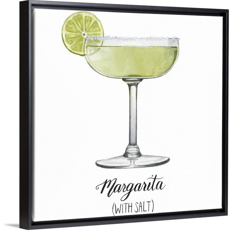 Classic Happy Hour II - reproduction d'art sur toile, H 13,7 po x l 13,7 po x P 1,75 po, Cadre flottant noir
