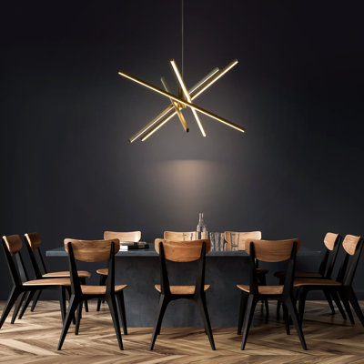 Burcker Aluminum Dimmable LED Modern Linear Chandelier
