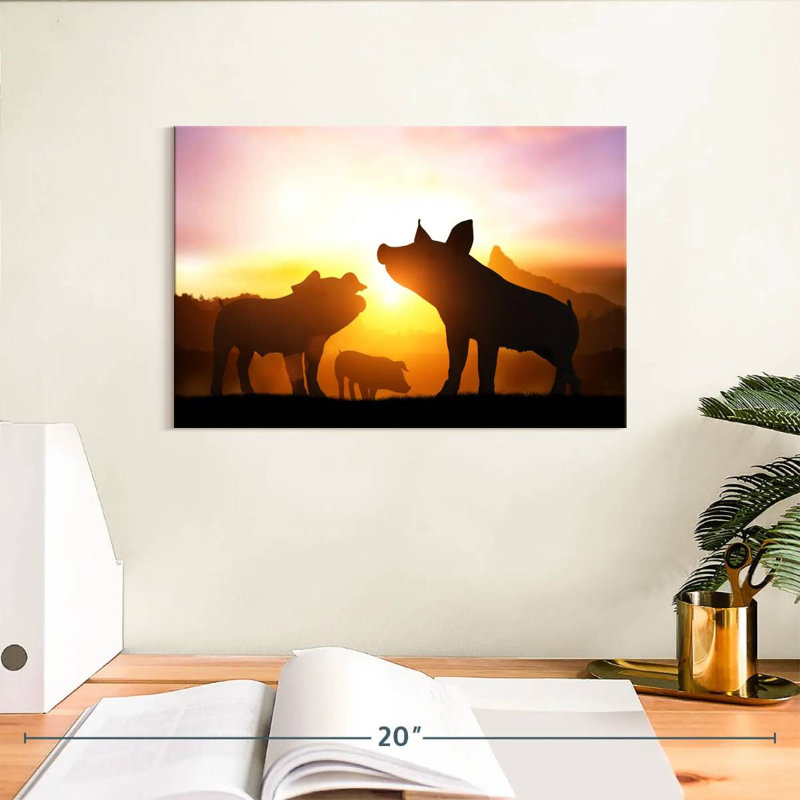 Pig Silhouettes, 8" H x 12" W