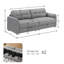 Canapé capitonné moderne en polyester avec rangement pour salon 80 po-1922678625