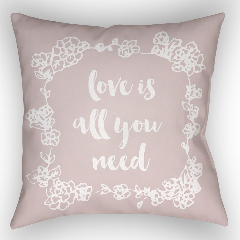 Floral Outdoor Throw Pillow, 20" H x 20" W x 4" D, Black
