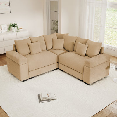 Canapé modulaire surdimensionné 79,1 po 79 po, siège profond en velours côtelé avec 10 coussins