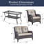 Ensemble de conversation d'extérieur carré pour 4 personnes Carolina avec causeuse et fauteuil-110985413