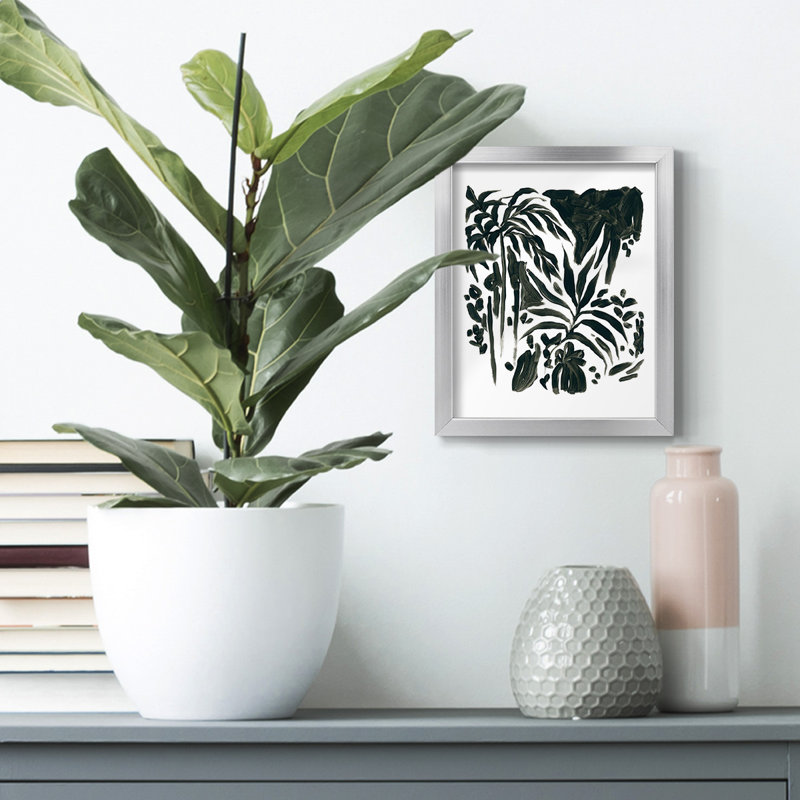 " Patterned Leaf Shapes II ", Silver