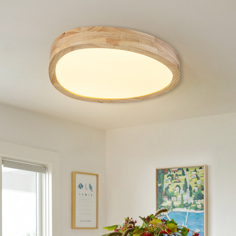 Wood Grain Acrylic LED Flush Mount