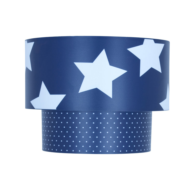 Stars 19.5cm H Fabric Drum Pendant Shade in Blue
