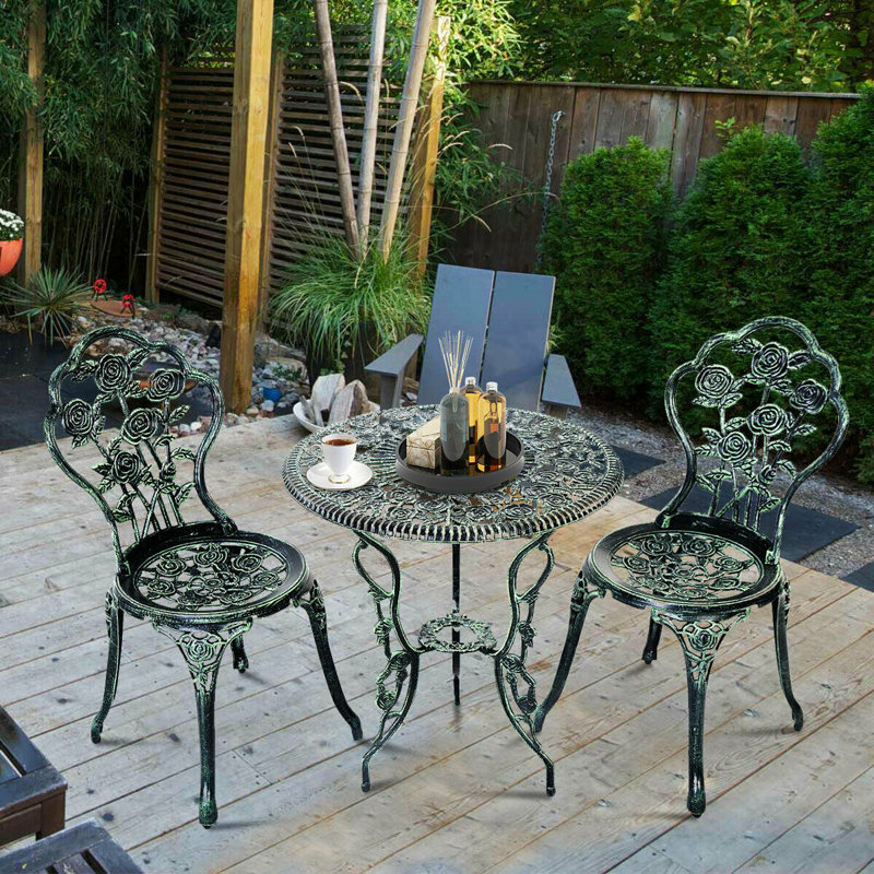 Congdon 2 - Person Patio Dining Set Umbrella Hole Included Round Table