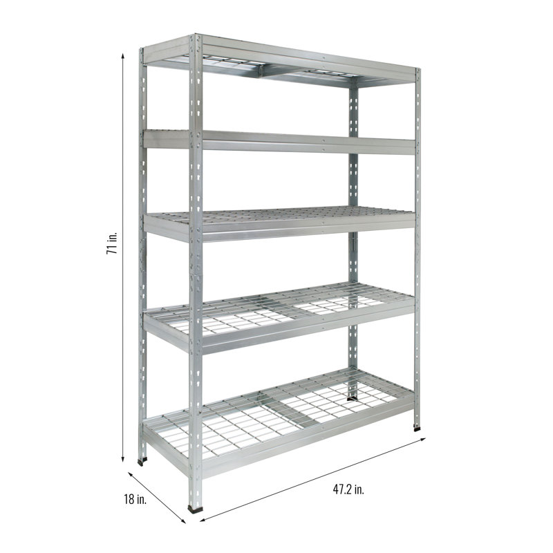 Heavy-Duty Galvanized Steel 5-Tier Freestanding Storage Rack