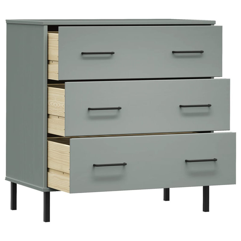 Keerti 77cm Solid Wood Sideboard, Grey