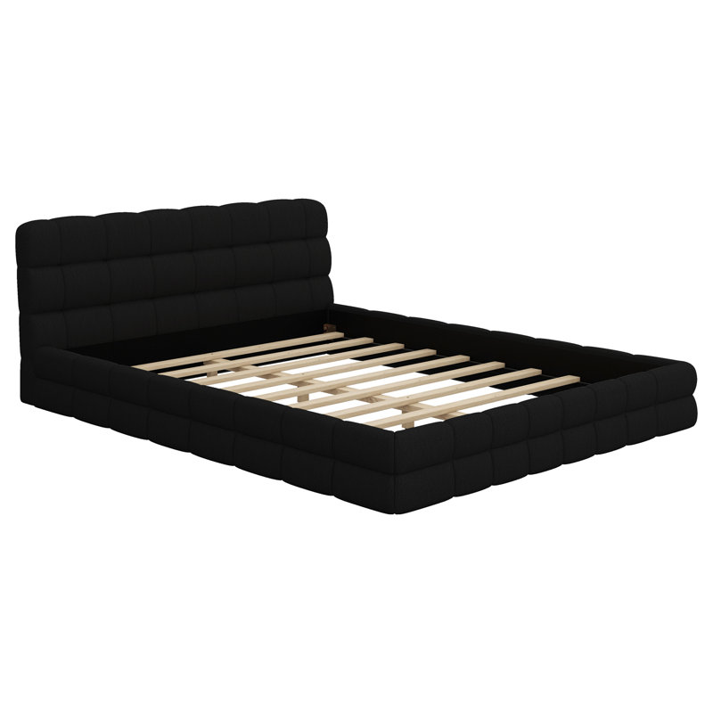 Lit plateforme tapissier, Noir