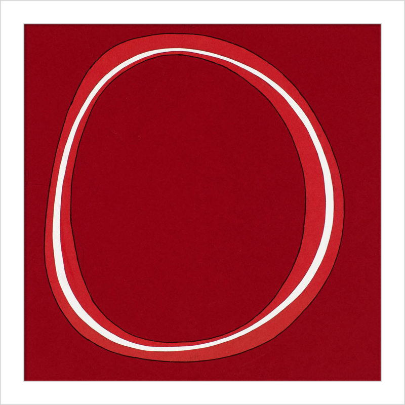 Red Circle by Alex Dunn, White, 13" H x 13" W