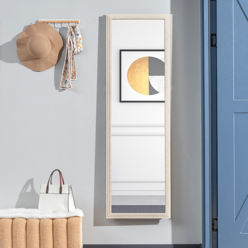 Miroir pleine longueur rectangulaire 64 po x 21 po, blanc, Blanc