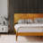 Gazelle Solid Wood Bed Frame with Artistic Patterned Headboard, King size bed, Caramel-43895574-43895569